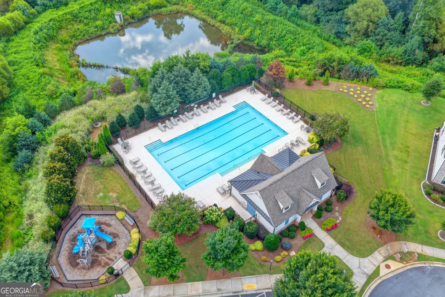 Shared community pool and recreation area
