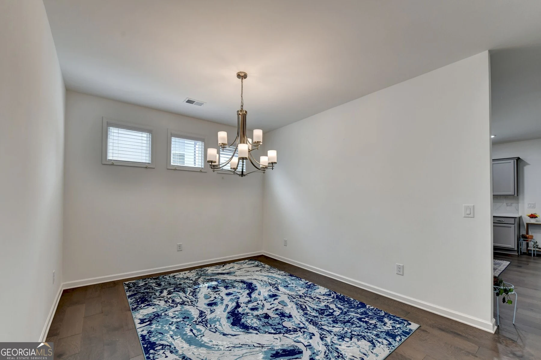 Dining room with chandelier